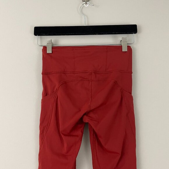 Lululemon Fast and Free Crop II 19" Non-Reflective Magma Leggings Size 4 - Picture 5 of 7